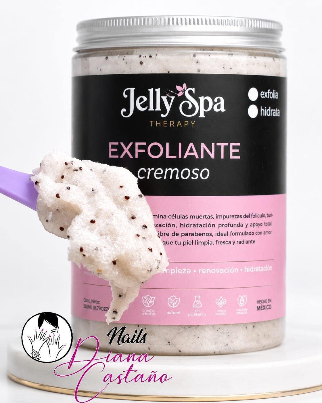 Exfoliante cremoso Jelly Spa Therapy, el que usa Diana en el Pedi Spa